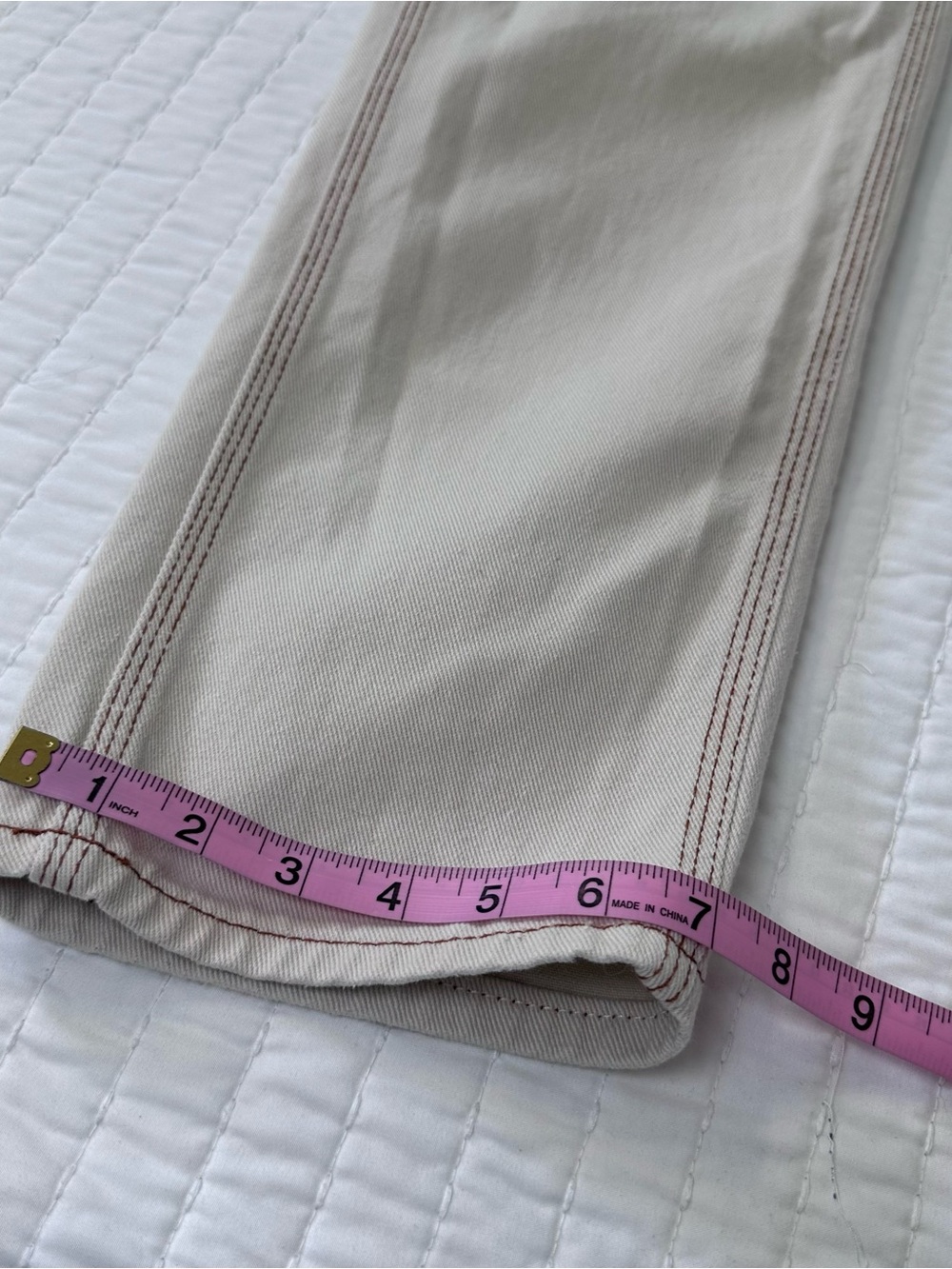 High-Rise Carpenter Jeans in Light Beige/Tan Preppy in Size 5/27 Wide Leg - Picture 6 of 14